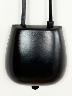 Lemaire Black Leather Molded Tacco Crossbody Bucket Bag